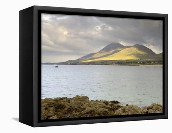 Croagh Patrick Mountain and Clew Bay, from Old Head, County Mayo, Connacht, Republic of Ireland-Gary Cook-Framed Premier Image Canvas