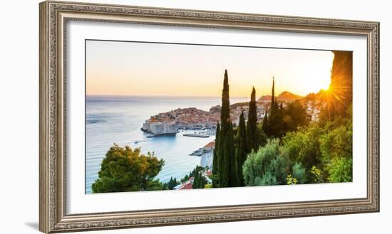 Croatia, Dalmatia, Dubrovnik, Old town, view of the old town at sunset-Jordan Banks-Framed Photographic Print