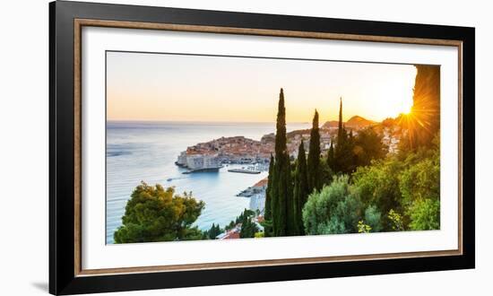 Croatia, Dalmatia, Dubrovnik, Old town, view of the old town at sunset-Jordan Banks-Framed Photographic Print