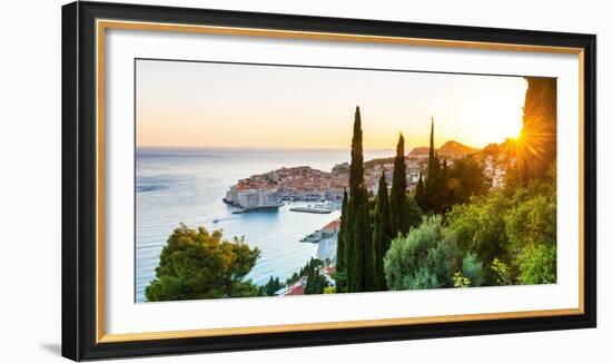 Croatia, Dalmatia, Dubrovnik, Old town, view of the old town at sunset-Jordan Banks-Framed Photographic Print