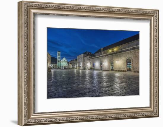 Croatia, Dalmatia, Hvar, St. Stephen's Square at Dawn-Rob Tilley-Framed Photographic Print