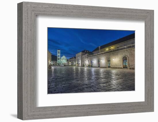 Croatia, Dalmatia, Hvar, St. Stephen's Square at Dawn-Rob Tilley-Framed Photographic Print