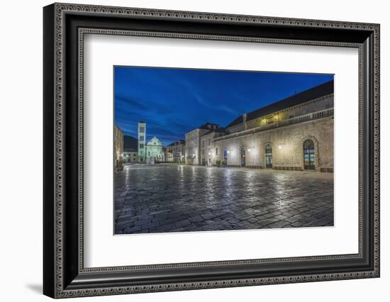 Croatia, Dalmatia, Hvar, St. Stephen's Square at Dawn-Rob Tilley-Framed Photographic Print