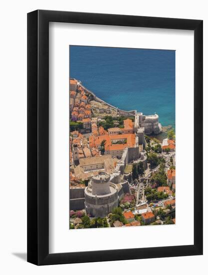 Croatia, Dubrovnik, a historic walled city and UNESCO World Heritage Site and the Adriatic Sea.-Merrill Images-Framed Photographic Print