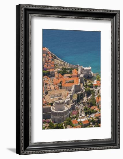 Croatia, Dubrovnik, a historic walled city and UNESCO World Heritage Site and the Adriatic Sea.-Merrill Images-Framed Photographic Print