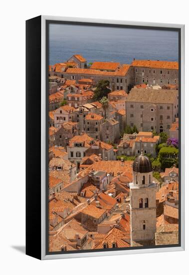 Croatia, Dubrovnik, a historic walled city and UNESCO World Heritage Site, red tile roofs-Merrill Images-Framed Premier Image Canvas