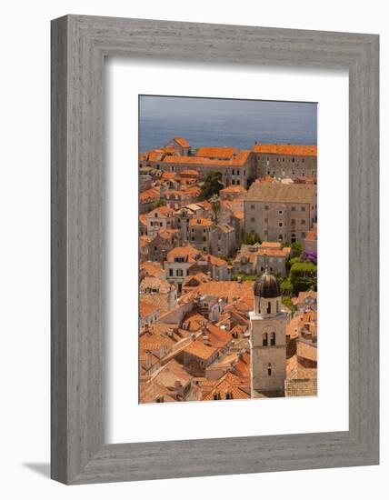 Croatia, Dubrovnik, a historic walled city and UNESCO World Heritage Site, red tile roofs-Merrill Images-Framed Photographic Print