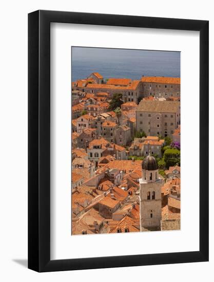 Croatia, Dubrovnik, a historic walled city and UNESCO World Heritage Site, red tile roofs-Merrill Images-Framed Photographic Print