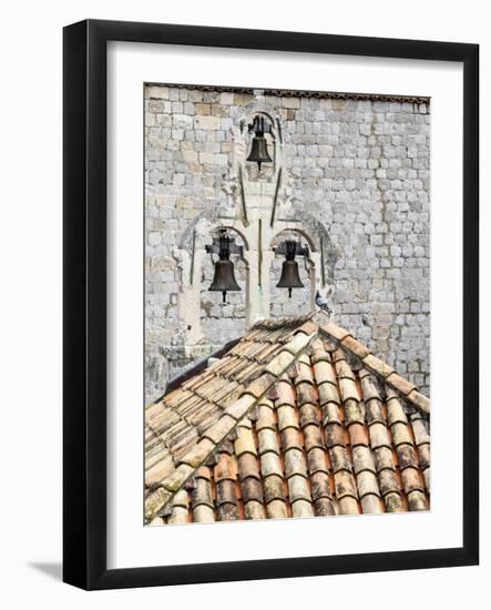 Croatia, Dubrovnik. Bell tower with three bells on top of the Church of Our Lady of Mt. Carmel.-Julie Eggers-Framed Photographic Print