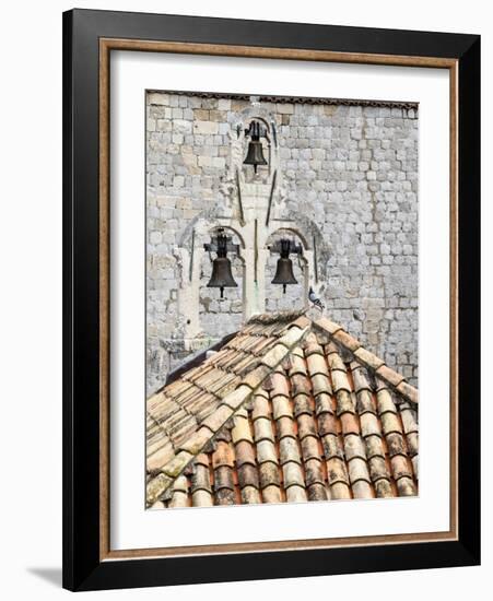 Croatia, Dubrovnik. Bell tower with three bells on top of the Church of Our Lady of Mt. Carmel.-Julie Eggers-Framed Photographic Print