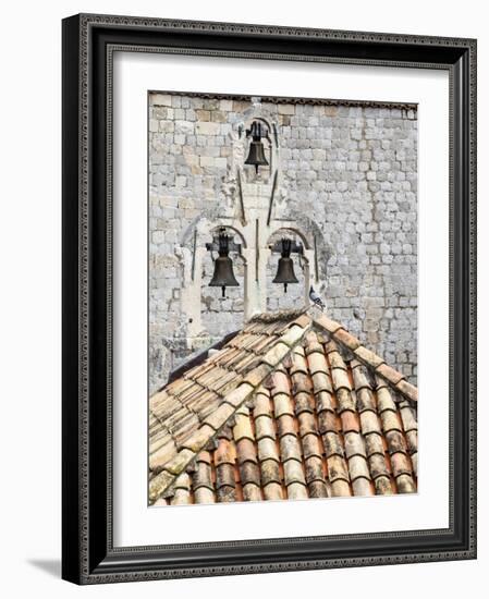 Croatia, Dubrovnik. Bell tower with three bells on top of the Church of Our Lady of Mt. Carmel.-Julie Eggers-Framed Photographic Print