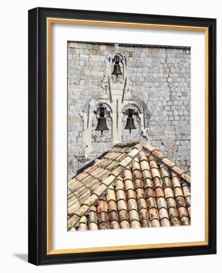 Croatia, Dubrovnik. Bell tower with three bells on top of the Church of Our Lady of Mt. Carmel.-Julie Eggers-Framed Photographic Print