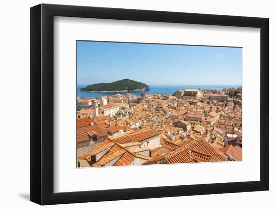 Croatia, Dubrovnik. Dense walled city, Adriatic, Lokrum Island.-Trish Drury-Framed Photographic Print