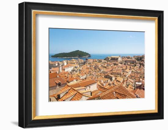 Croatia, Dubrovnik. Dense walled city, Adriatic, Lokrum Island.-Trish Drury-Framed Photographic Print