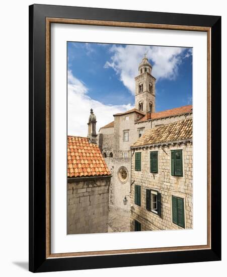 Croatia, Dubrovnik. Dominican monastery red rooftops and churches of Dubrovnik.-Julie Eggers-Framed Photographic Print