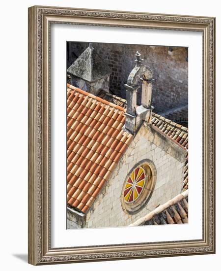 Croatia, Dubrovnik. Rooftop view of the Church of the Annunciation.-Julie Eggers-Framed Photographic Print