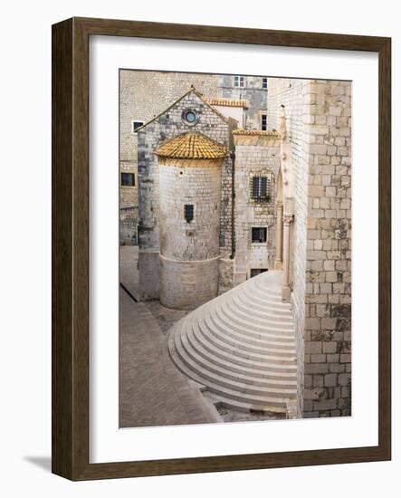 Croatia, Dubrovnik. Stairs of Dominican Monastery in old town Dubrovnik.-Julie Eggers-Framed Photographic Print