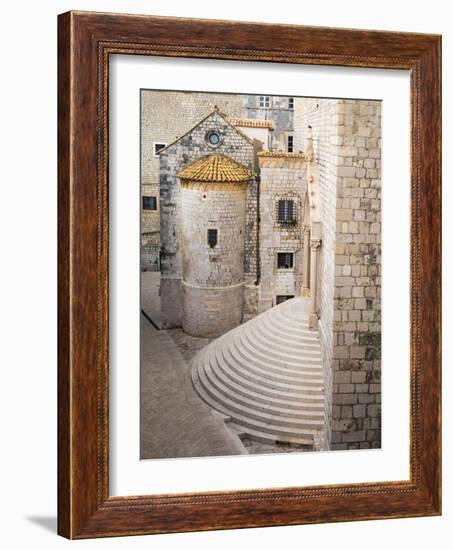 Croatia, Dubrovnik. Stairs of Dominican Monastery in old town Dubrovnik.-Julie Eggers-Framed Photographic Print