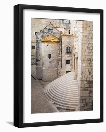 Croatia, Dubrovnik. Stairs of Dominican Monastery in old town Dubrovnik.-Julie Eggers-Framed Photographic Print