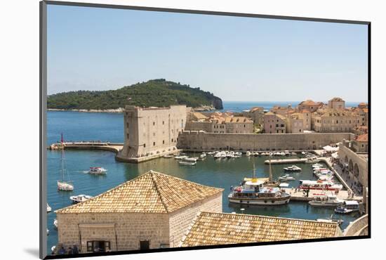 Croatia, Dubrovnik. Walled city old town and marina. St. John Fortress-Trish Drury-Mounted Photographic Print