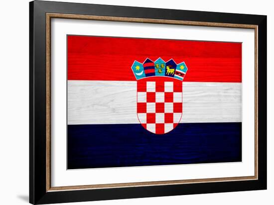 Croatia Flag Design with Wood Patterning - Flags of the World Series-Philippe Hugonnard-Framed Art Print