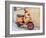 Croatia, Hvar. Bright orange vespa bike in the town of Hvar. (Editorial Use Only)-Julie Eggers-Framed Photographic Print