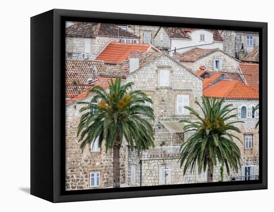 Croatia, Hvar. Houses on hillside.-Julie Eggers-Framed Premier Image Canvas