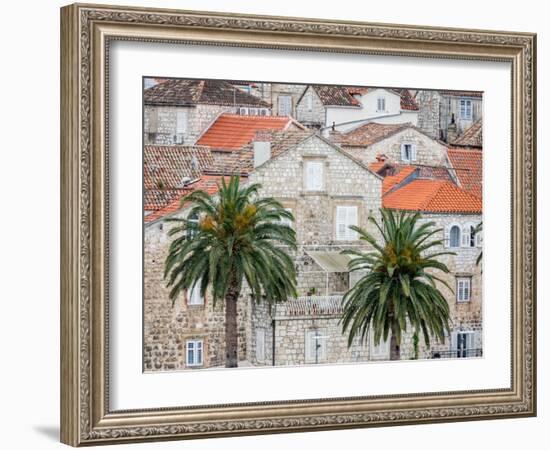 Croatia, Hvar. Houses on hillside.-Julie Eggers-Framed Photographic Print