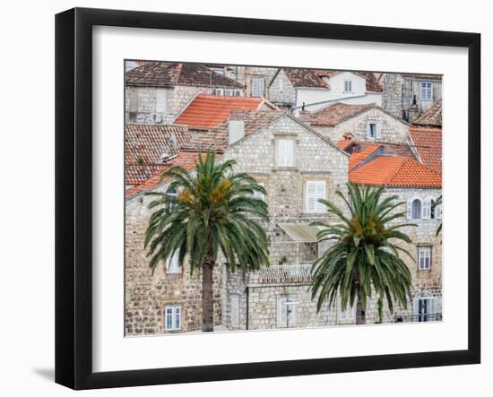 Croatia, Hvar. Houses on hillside.-Julie Eggers-Framed Photographic Print