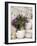 Croatia, Hvar. Potted purple plants in pots on steps.-Julie Eggers-Framed Photographic Print