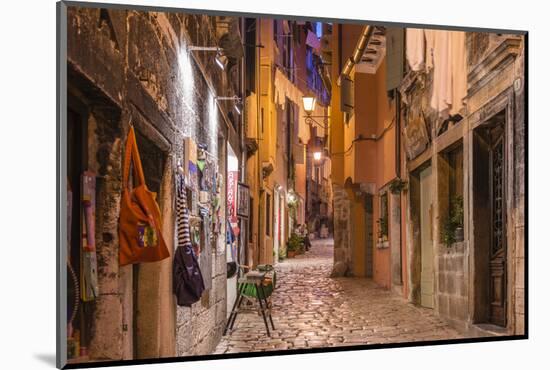 Croatia, Istria, Adriatic Coast, Rovinj, Old Town Lane in the Evening-Udo Siebig-Mounted Photographic Print