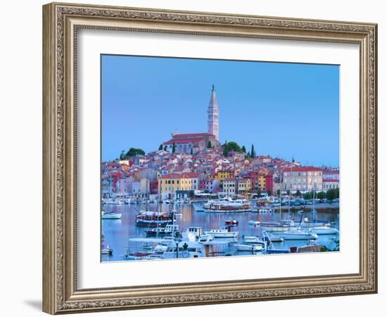 Croatia, Istria, Rovinj, Harbour and Cathedral of St. Euphemia-Alan Copson-Framed Photographic Print