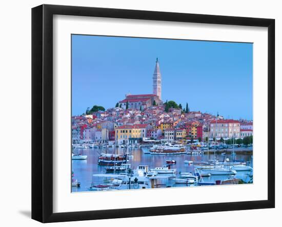 Croatia, Istria, Rovinj, Harbour and Cathedral of St. Euphemia-Alan Copson-Framed Photographic Print