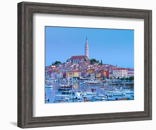 Croatia, Istria, Rovinj, Harbour and Cathedral of St. Euphemia-Alan Copson-Framed Premium Photographic Print