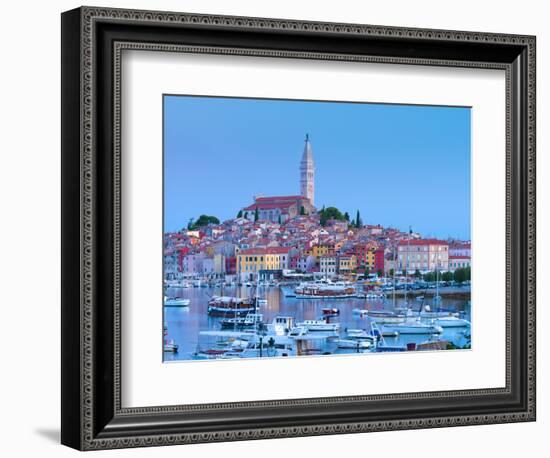 Croatia, Istria, Rovinj, Harbour and Cathedral of St. Euphemia-Alan Copson-Framed Premium Photographic Print