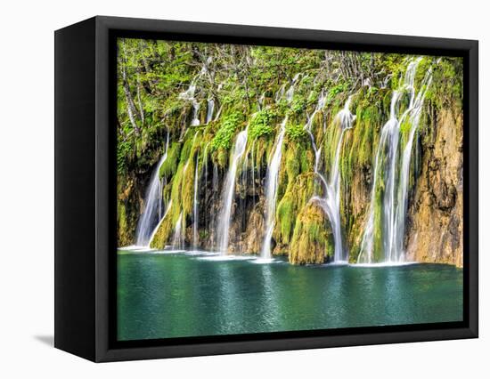 Croatia. National Park Plitvice Lakes, waterfalls in the Parco Nazionale dei laghi di Plitvice-Terry Eggers-Framed Premier Image Canvas