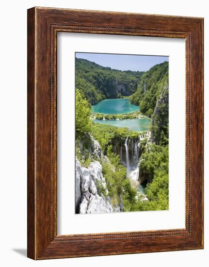 Croatia, Plitvice National-Park, Cascades, Seas, Landscape-Reception-Rainer Mirau-Framed Photographic Print