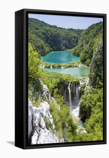 Croatia, Plitvice National-Park, Cascades, Seas, Landscape-Reception-Rainer Mirau-Framed Premier Image Canvas