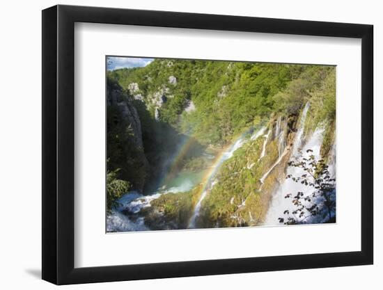 Croatia, Plitvice National Park. Double rainbow lower falls.-Trish Drury-Framed Photographic Print