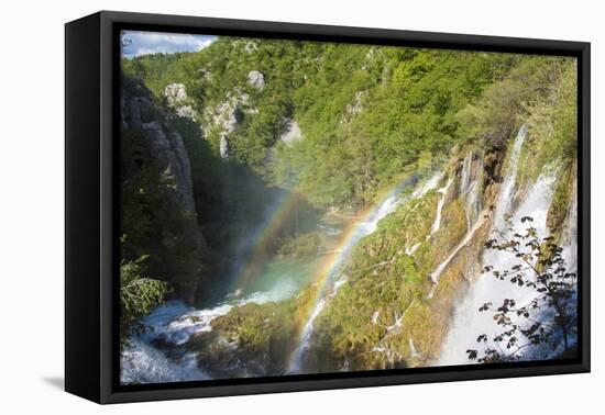 Croatia, Plitvice National Park. Double rainbow lower falls.-Trish Drury-Framed Premier Image Canvas