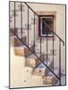 Croatia, Rovinj, Istria. Stairs and wrought iron railing leading to a home.-Julie Eggers-Mounted Photographic Print