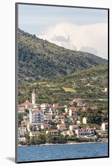 Croatia. Seget Vranjica on Dalmatian Coast near Trogir. Windmill turbine.-Trish Drury-Mounted Photographic Print