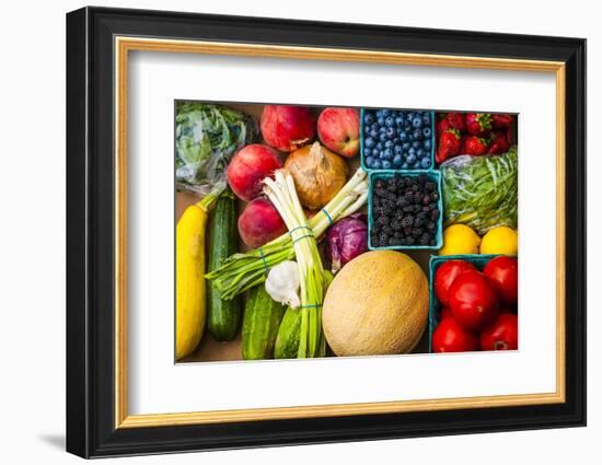 Croatia, Split, daily market on Hrvojeva St. outside walls of Diocletian's Palace, strawberries-Alison Jones-Framed Photographic Print