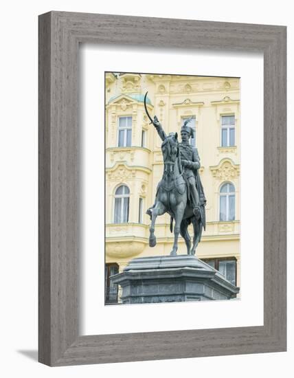 Croatia, Zagreb, Jelacic Square, Statue of Ban Jelacic-Rob Tilley-Framed Photographic Print