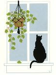 Black Cat on a Window Sill-Crockett Collection-Giclee Print