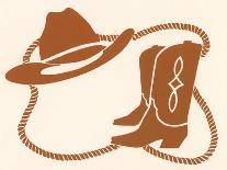 Rodeo, Cowboy Boots, Hat and Rope-Crockett Collection-Giclee Print