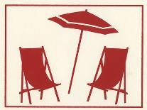 Two Beach Chairs and an Umbrella-Crockett Collection-Giclee Print