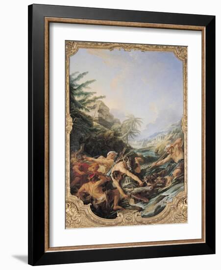 Crocodile Hunt-Francois Boucher-Framed Giclee Print