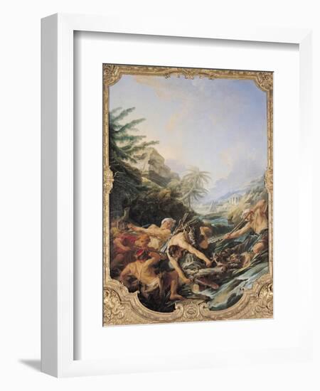 Crocodile Hunt-Francois Boucher-Framed Giclee Print