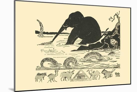 Crocodile Versus Elephant-Rudyard Kipling-Mounted Art Print